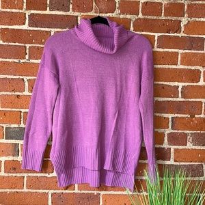 Bartolini Sweater Wool Cowl Neck Step Hem Purple, Size Extra Small